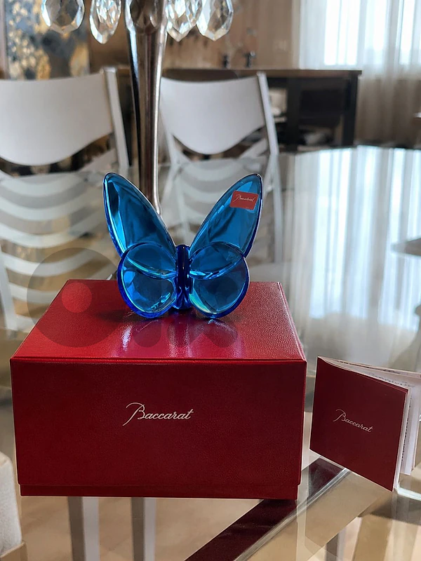 Authentic Baccarat Lucky Butterfly – Blue Scarabee Crystal ✨