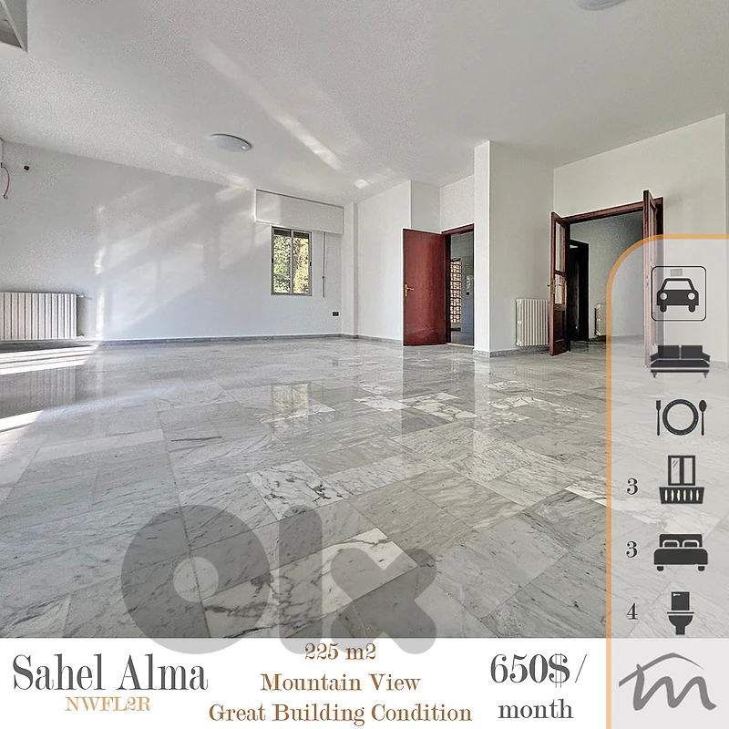 Sahel Alma | 225m² 3 Bedrooms Apartment | 3 Balconies | Prime Area