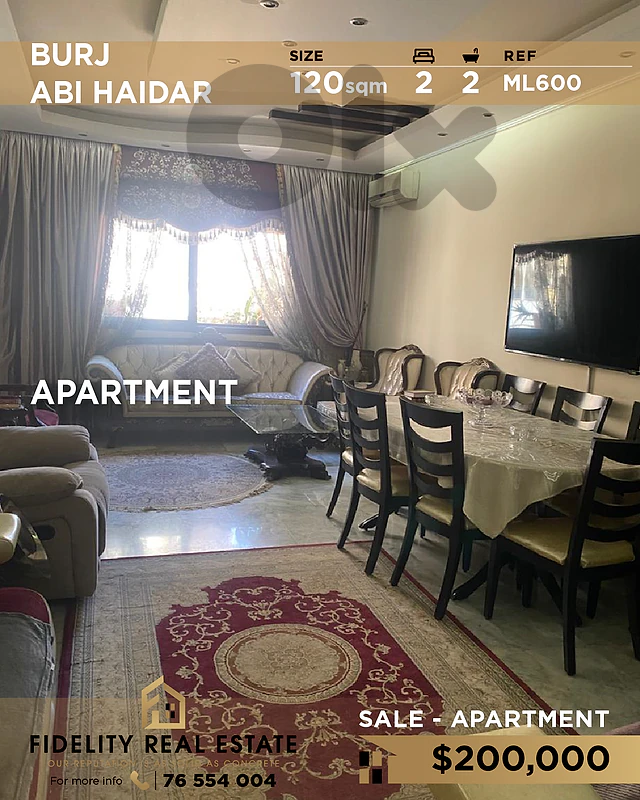 Apartment for sale in Burj Abi Haidar ML600 شقة  للبيع في برج أبي حيدر