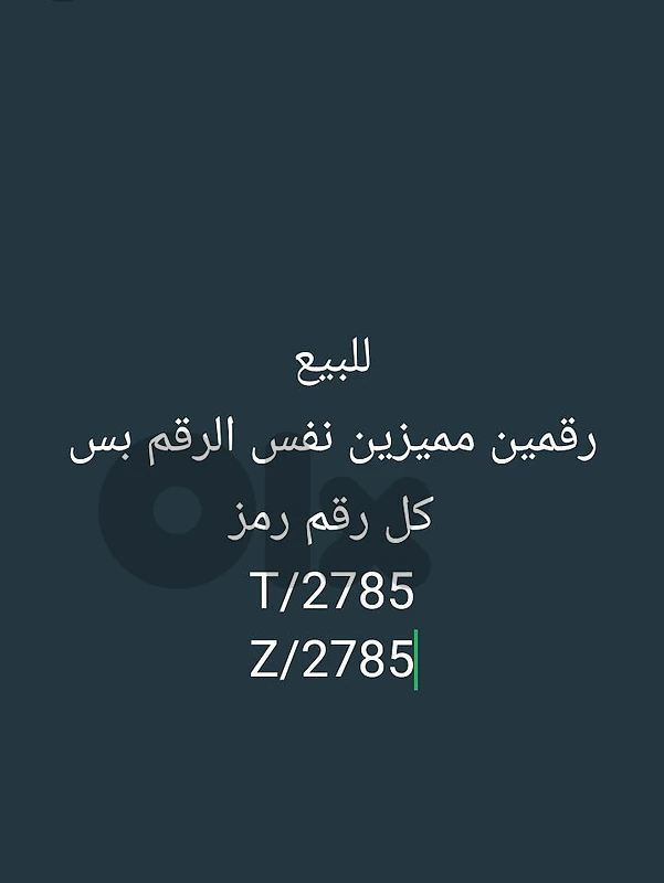 رقمين مميزين نفس الرقم بس كل واحد رمز