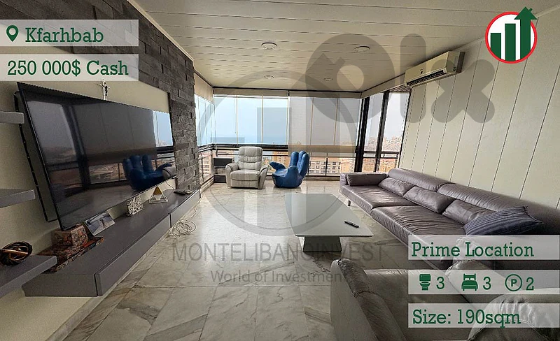 Prime Location Apartment For Sale in Kfarhbab !!