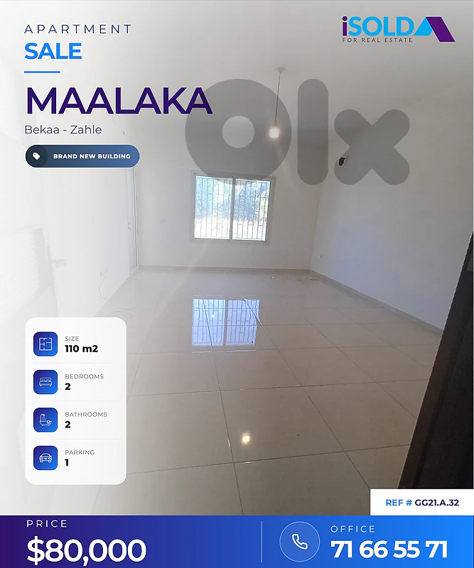A 110 m2 apartment for sale in Maalaka, Zahle A 110 m2 apartment for sale in Maalaka, Zahle
