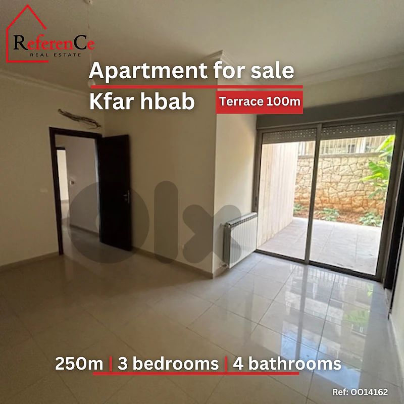 Apartment with terrace in Kfar hbab for sale شقة مع تراس في كفرحباب