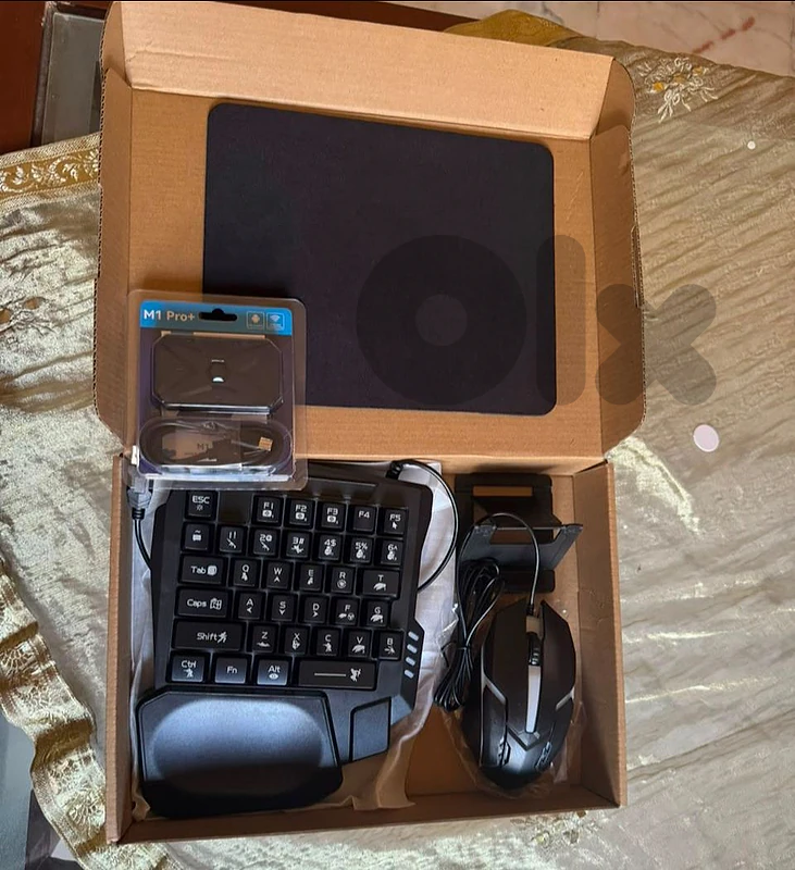 One-Handed Gaming Keyboard and Mouse Adapter Set for Mobile
