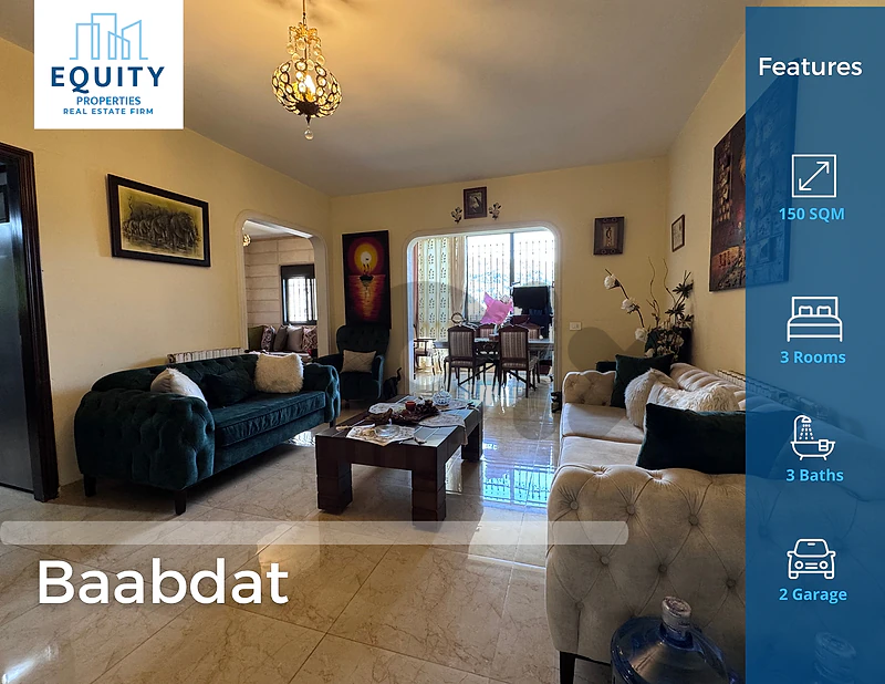 150 SQM Apartment With 100 Terrace For Sale In Baabdat #RH544142