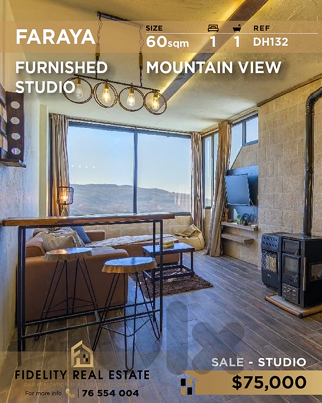Studio for sale in Faraya DH132 استوديو للبيع في فاريا