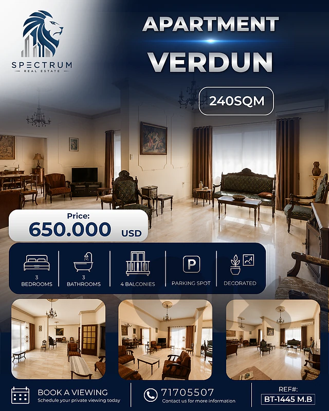 SPACIOUS APARTMENT IN VERDUN PRIME | 240SQ | 3 BEDS | BT-1445 M.B