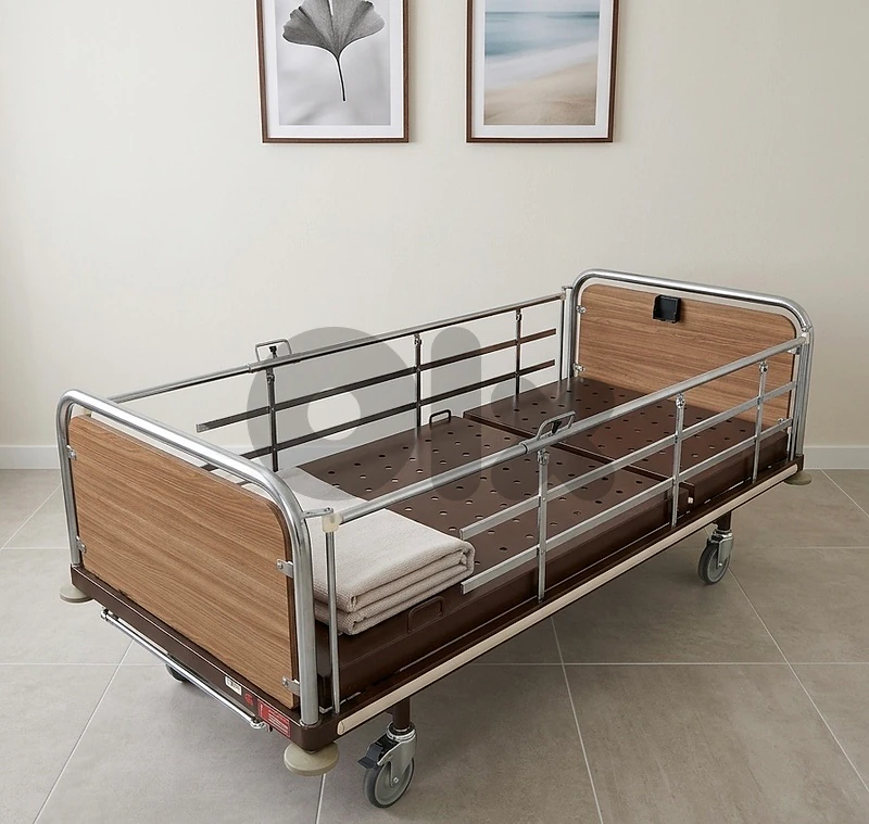 Hospital Medical Bed with Side Rails & Wheels – Excellent Condition