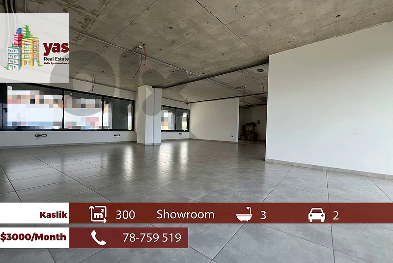 Kaslik 300m2 | Showroom | Rent | Active Street| Ideal investment|RH/IV