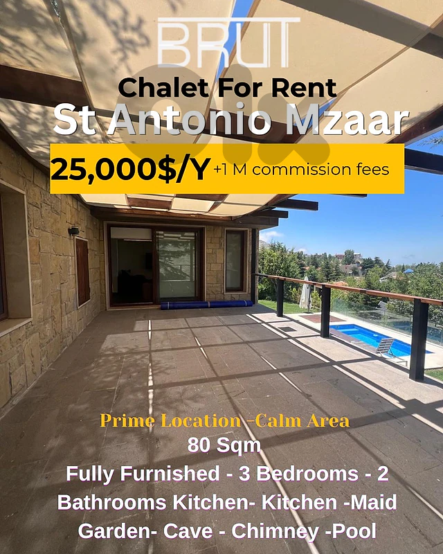 luxurious chalet for tent in st Antonio Mzaar-Pool Access-Yearly basis