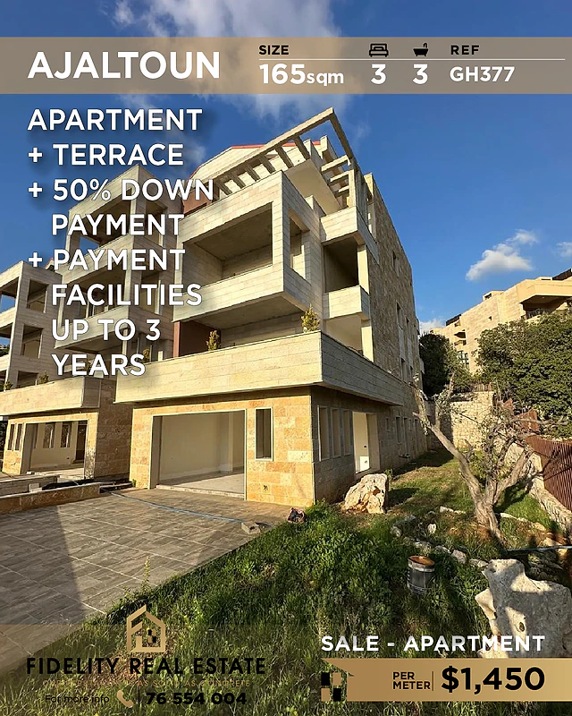 Apartment for sale in Ajaltoun GH377 شقة للبيع في عجلتون