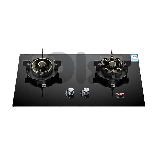 Digital Gas Stove with 2 Burners, Heat Knobs, Slim Glass Top