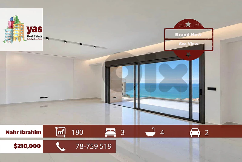 Nahr Ibrahim 180m2 | Brand New | Open Sea View | Calm Area | OH