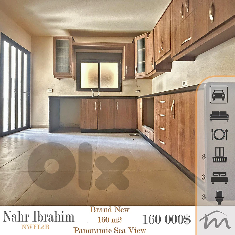 Nahr Ibrahim | Brand New 3 Bedroom Apartment | 3 Balconies | Open View