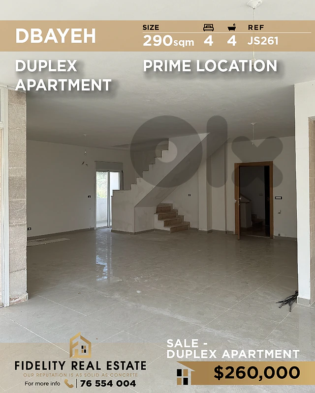 Apartment duplex for sale Dbayeh JS261 دوبلكس للبيع في ضبية