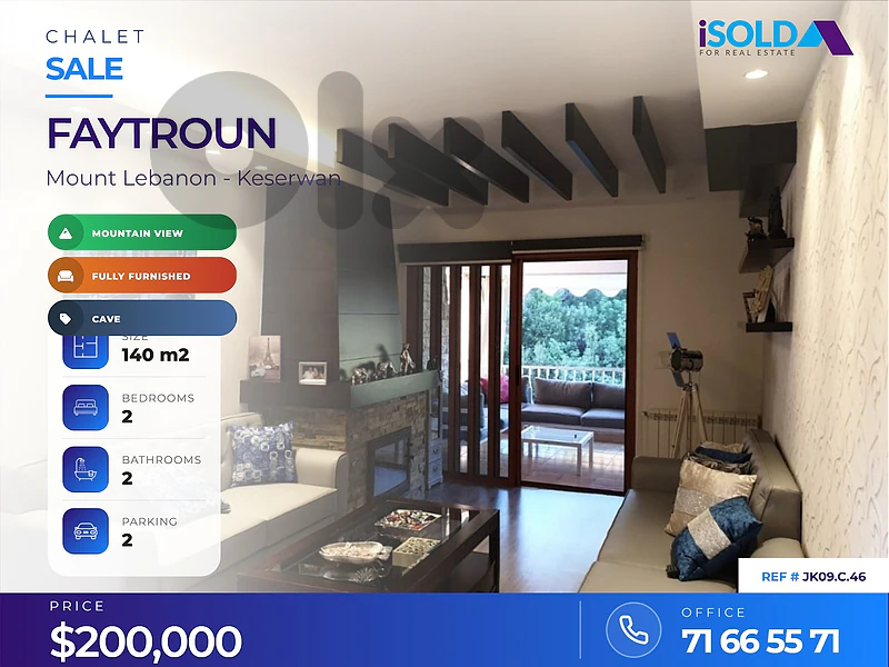 Decorated/furnished 140 m2 chalet+open mountain view 4sale in Feytroun