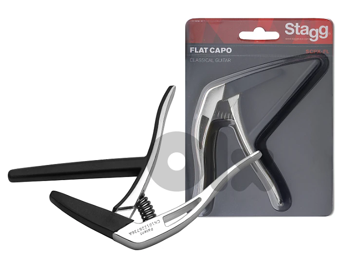 Stagg Flat trigger Capo for Classical Guitar silver