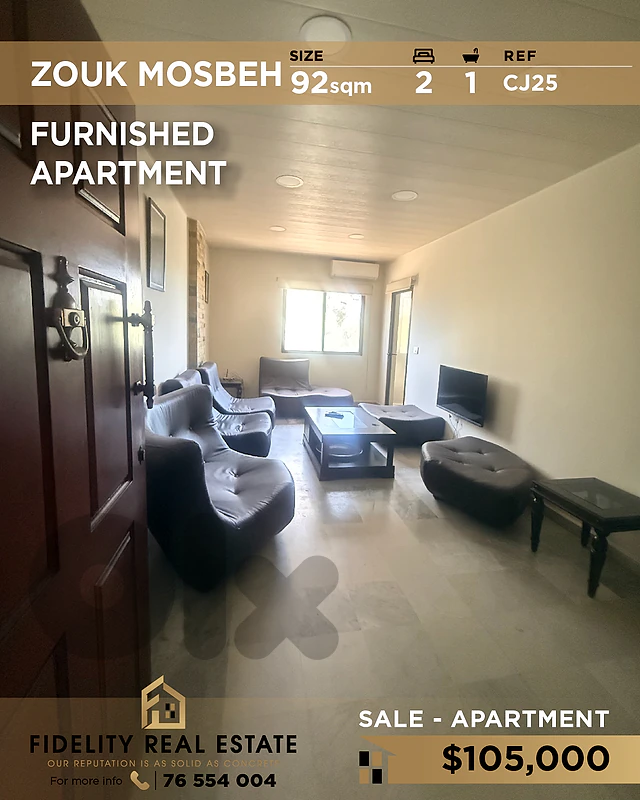 Apartment for sale in Zouk Mosbeh CJ25 شقة  للبيع في  زوق مصبح