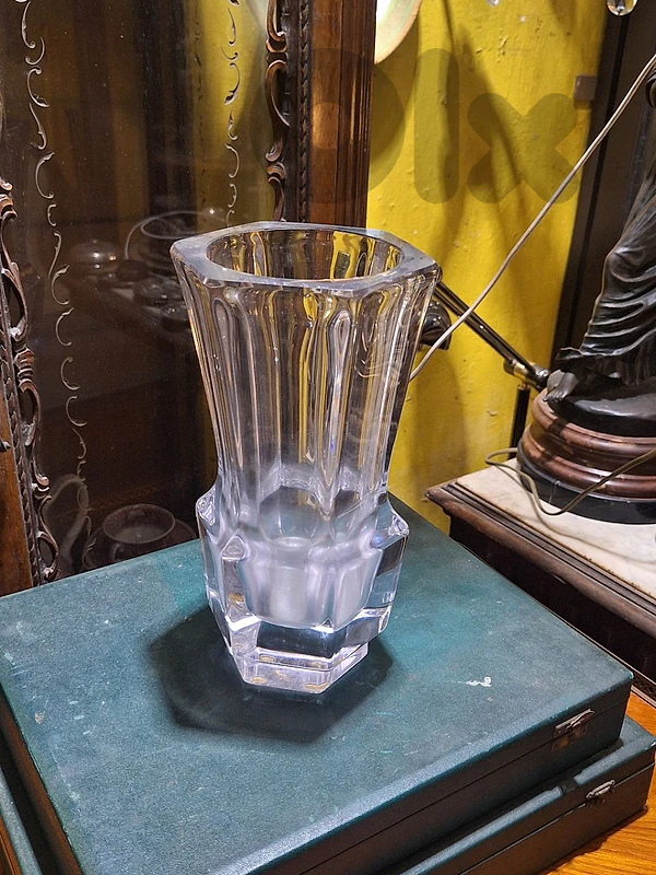 heavy french crystal vase