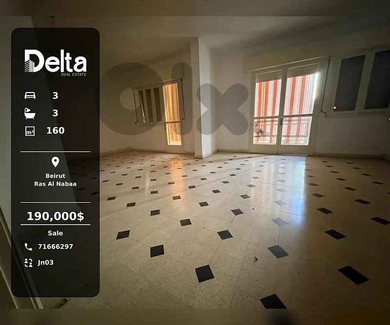 Apartment for Sale in Ras Al Nabaa, Beirut