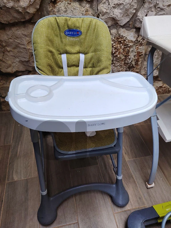 car seat stroller and higt chair and walker and baby bath