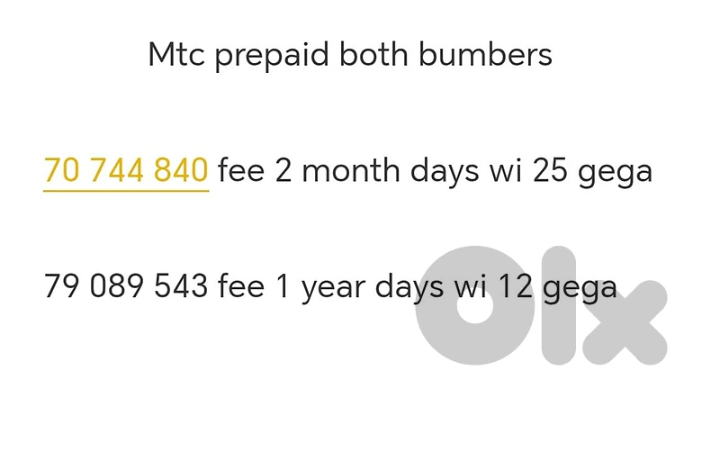 2 mtc prepaid numbers