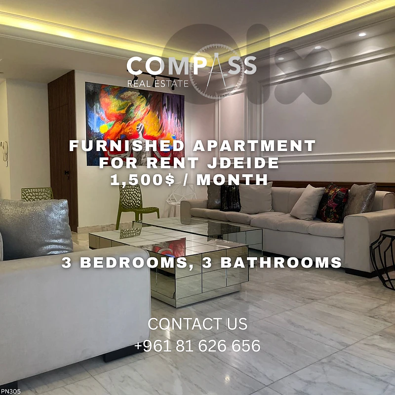 Fully furnished apartment in jdeideh 200sqm