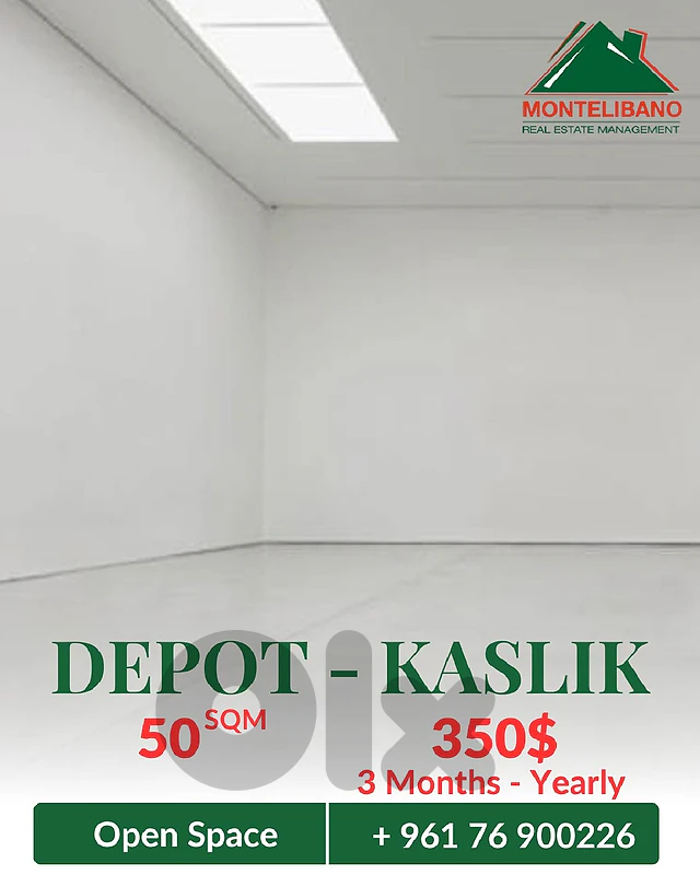 50 sqm Depot For Rent in Kaslik كسليك