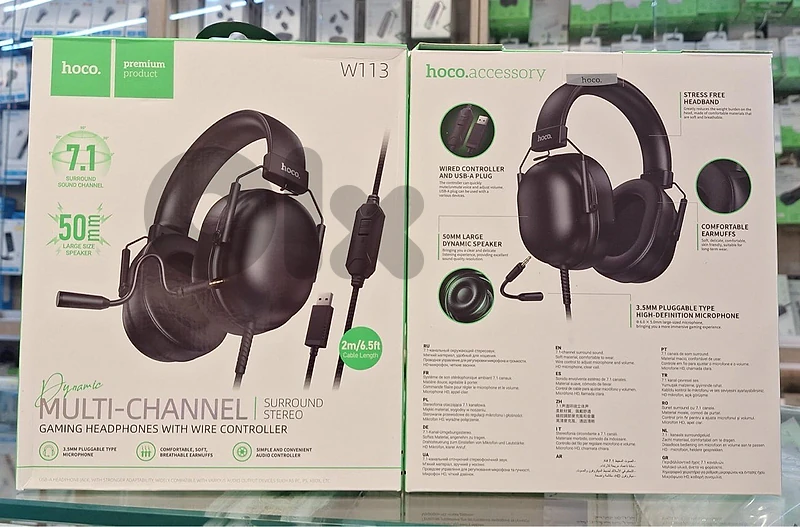 HOCO GAMING HEADPHONES WITH WIRE CONTROLLER W113