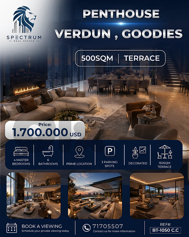 PENTHOUSE IN VERDUN - GOODIES + TERRACE | 500SQ | 4 BEDS | BT-1050