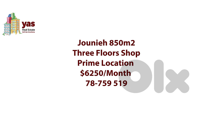 Jounieh 850m2 | Showroom | Rent | Prime Location | Active Street | RH