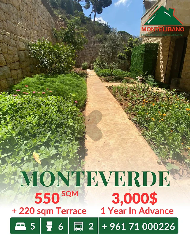 550 sqm Apartment For Rent in Monteverde with 220 sqm Terrace