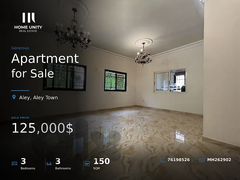 3-bedrooms Apartment for Sale , located in Aley Town , Aley