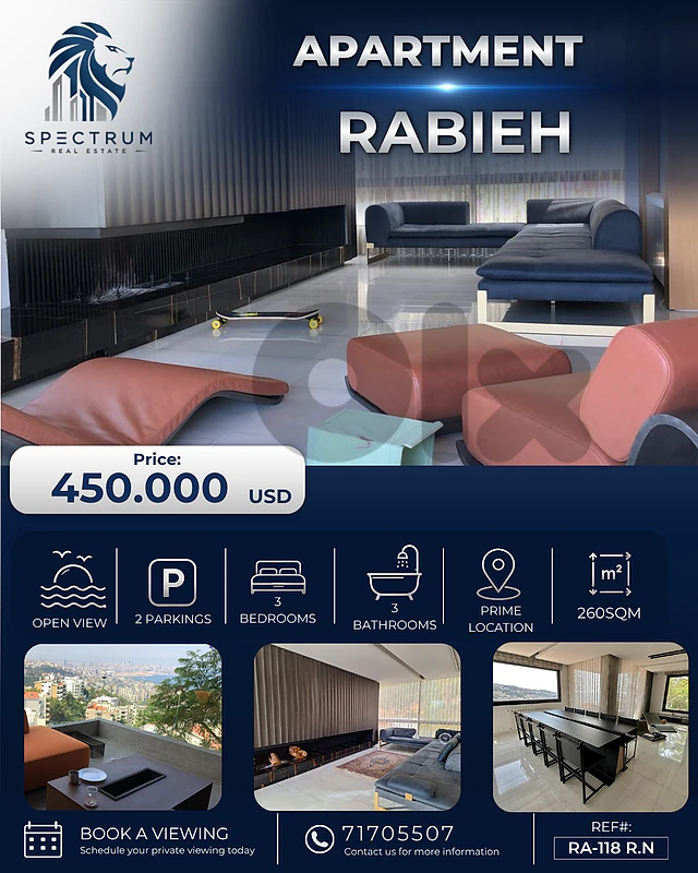RABIEH PRIME (260SQ) DECORATED WITH MOUNTAIN AND SEA VIEW , (RA-118)