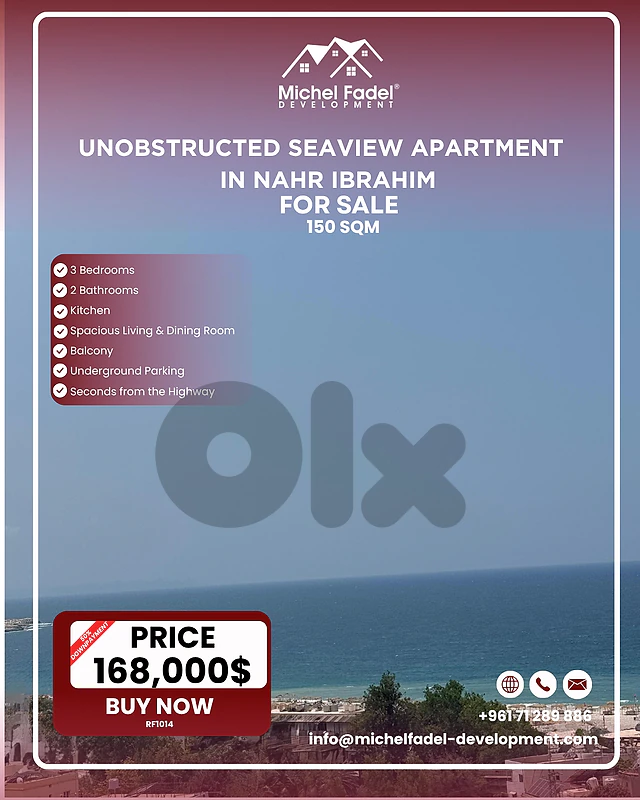 RF1014-Unobstructed Sea View Apartment for Sale in Nahr Ibrahim
