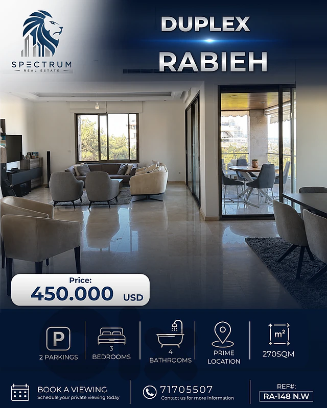 4 BEDS | HIGH-END | RABIEH | BALCONIES | MODERN, (RA-148) R.N