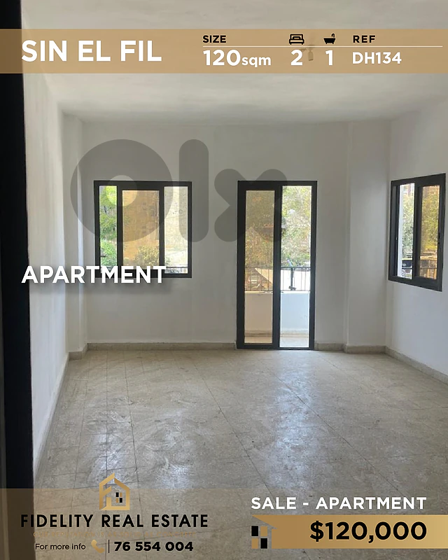 Apartment for sale in Sin El Fil DH134 شقة للبيع في سن الفيل