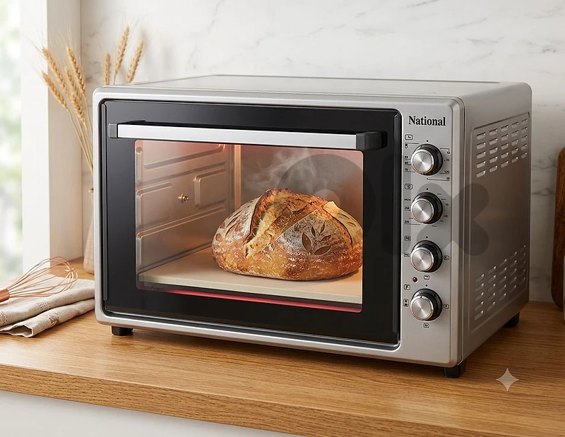 electric oven 75L double glass lamp and fan فرن