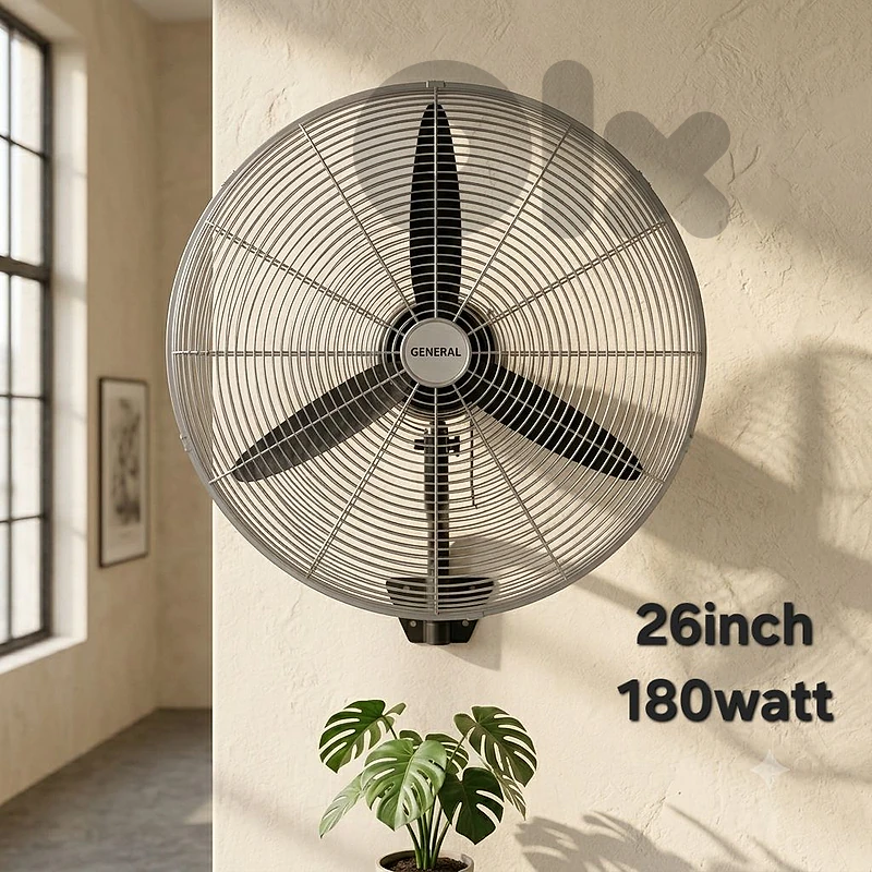 industrial wall mounted fan 26inch GENERAL  مروحة حيط صناعية