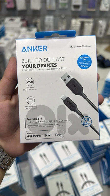 Anker powerline III usb-a to lighting cable 3ft black