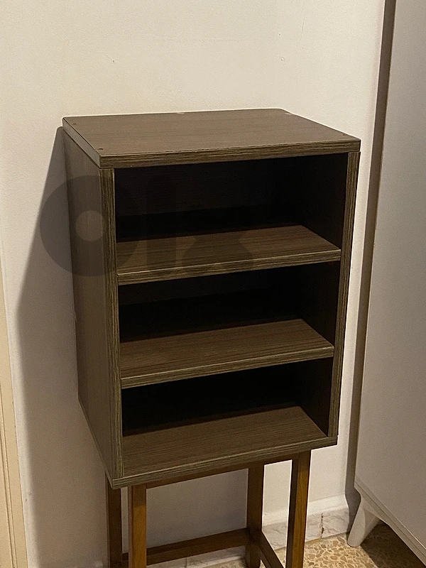 3-Tier Dark Brown Wooden Shelving Unit