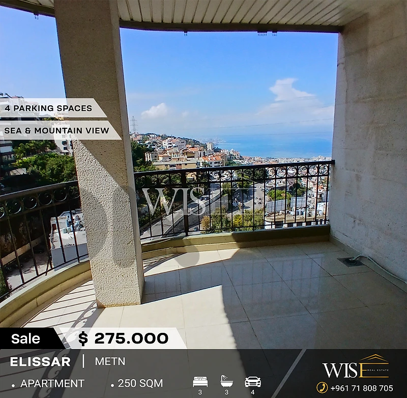 250 SQM Apartment for SALE in Elissar!