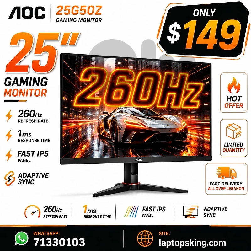 AOC 25G50Z Fast IPS 260Hz Gaming Monitor 25" AOC 25G50Z Fast IPS 260Hz Gaming Monitor 25"