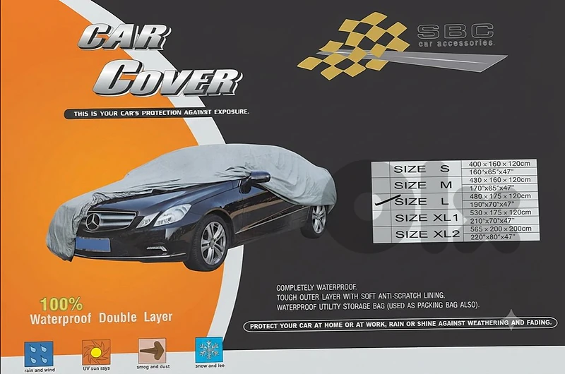 غطاء سيارة (Car Cover) 100% مقاوم للماء - طبقتين (Double Layer)