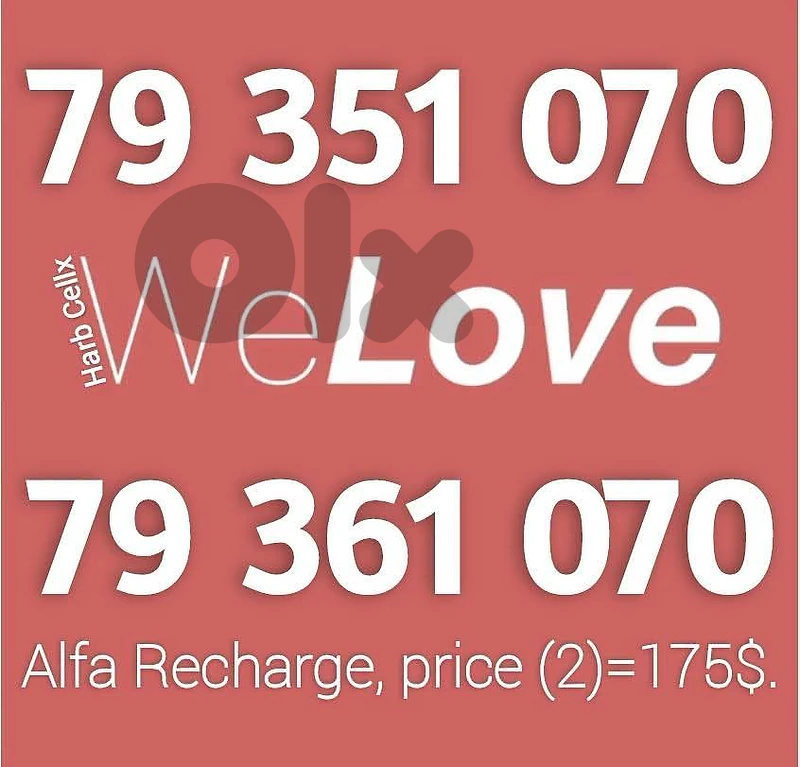 رقمين مميزين بسعر مميز  الفا تشريجSpecial Couple &price Alfa recharge
