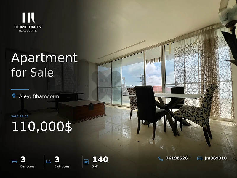 HOT DEAL , 3-bedrooms Apartment for Sale , located in Bhamdoun , Aley