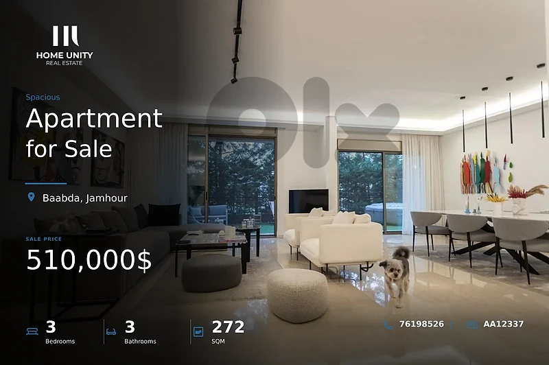 3-bedrooms Apartment for Sale , located in Jamhour , Baabda