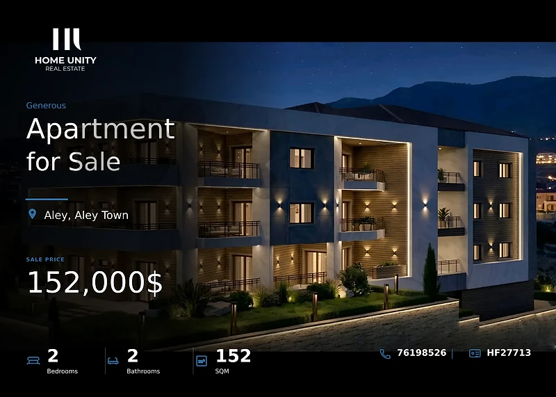 2-bedrooms Apartment for Sale , located in Aley Town