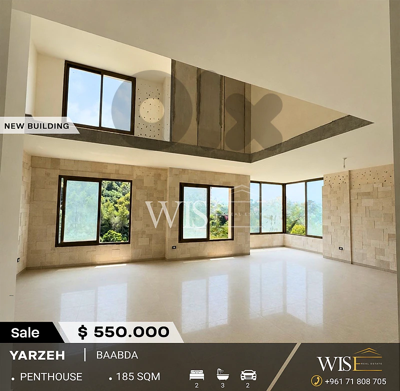 🏡 Luxurious 185 SQM Brand-New Penthouse for SALE in Yarzeh, Baabda!