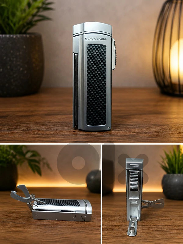 Black Label Cigar Lighter & Cutter – Premium Quality 🔥